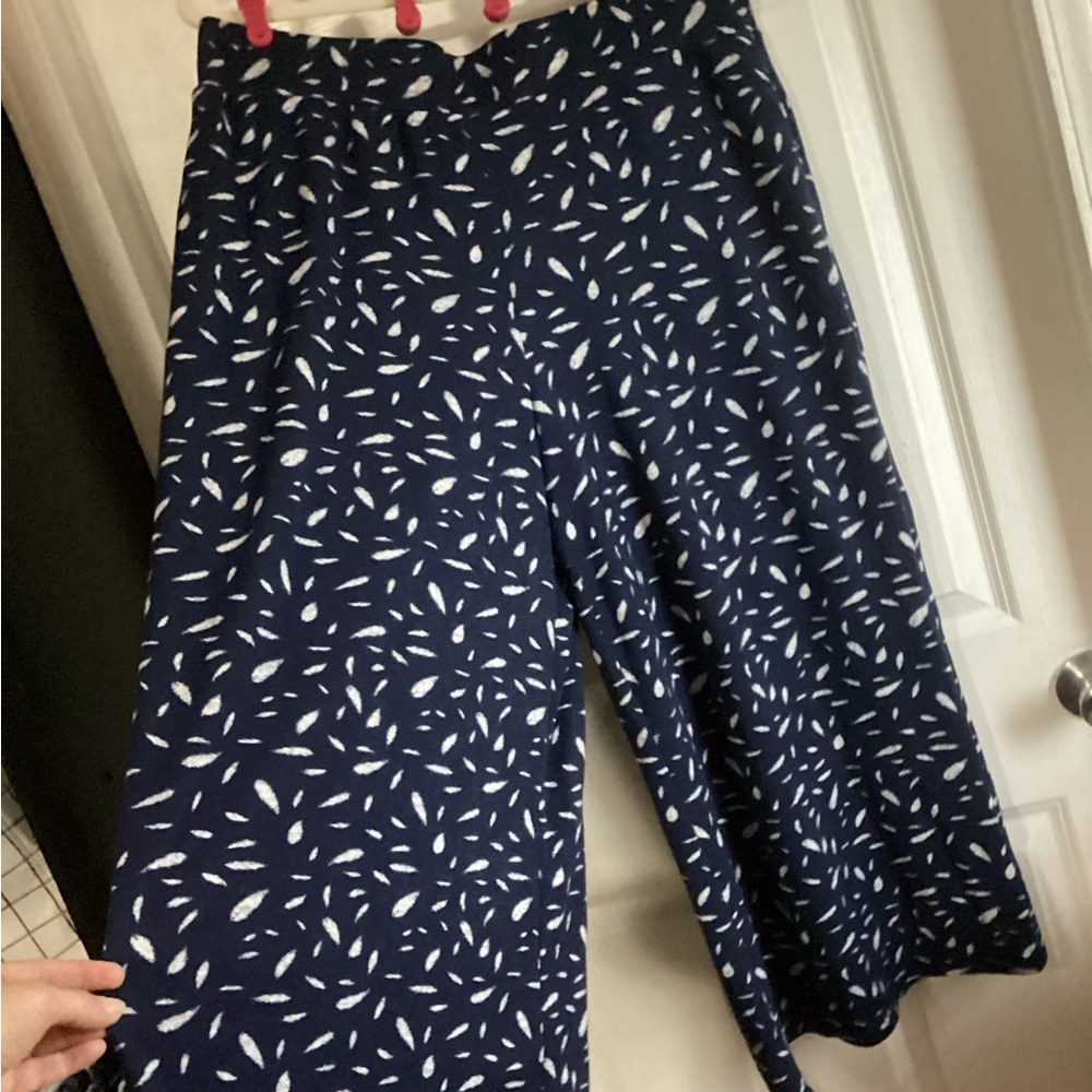 Simple by Susan Betro sz 2x navy with white feathers pull on flowy pants